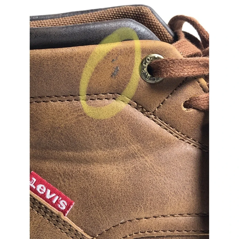 Levi's Men's Brown Mid Top Sneakers Size 8 EUR 41‎ Casual Chukka Style Shoes